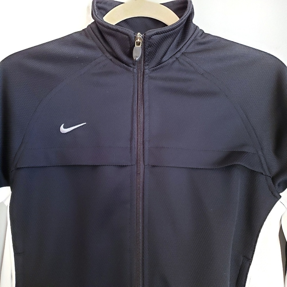 Nike Jacket Kids S Small Black White Zip Up - Picture 3 of 5